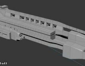Modelo 3D da nave espacial de batalha