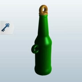 Бутылка пива Lowpoly модель 3d