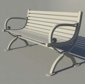 3д модель набора стульев-скамейки