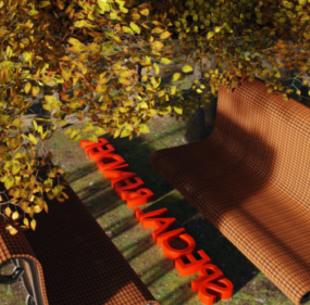 公園のベンチ3Dモデル