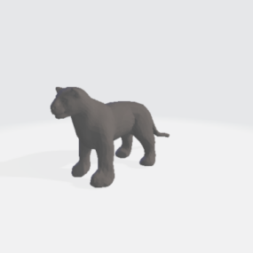 Kucing besar Lowpoly Model 3d haiwan
