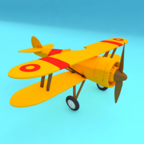 Modello 3d del giocattolo dell'aeroplano di legno del fumetto