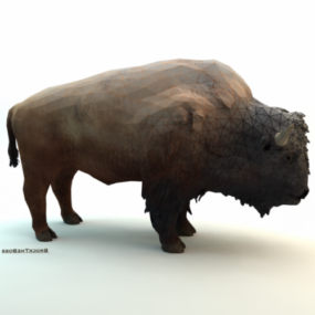Modello 3d dell'animale bisonte