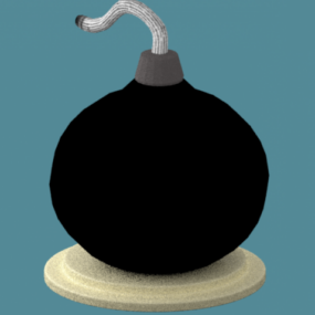 Black Circle Bomb Cartoon 3d model