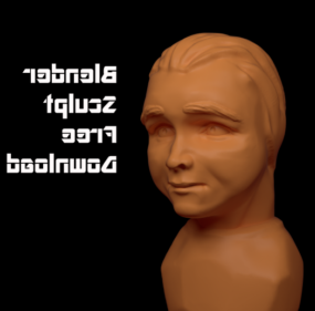 Sculpture de visage humain modèle 3D