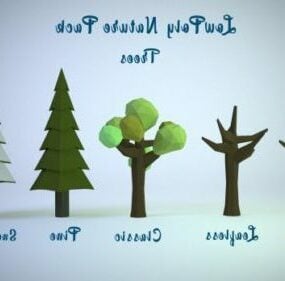 نموذج شجرة بولي الطبيعة 3D