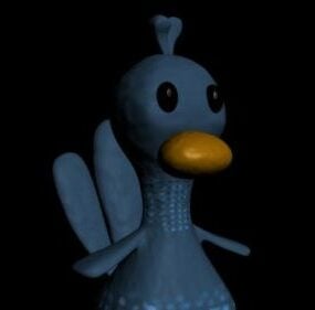 3D model modrého kachního ptáka