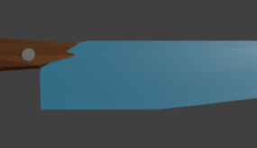 3д модель кухонного ножа синего цвета