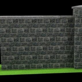 Home Stone Fence 3d model