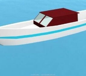 قایق بادبانی خودرو مدل 3 بعدی بادبان سفید