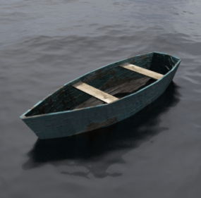 Su Üzerinde Tekne 3d modeli
