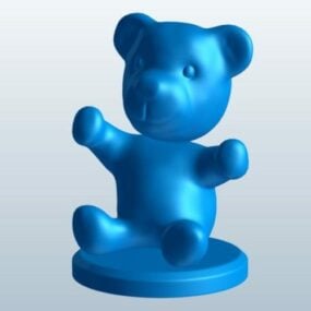 Wackelkopf-Teddybär-Figur, 3D-Modell