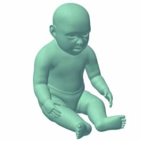 Modello 3d del personaggio della statuetta del bambino