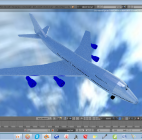 Boeing 747 plan Lowpoly 3D-modell