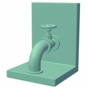 Bookend vannrørformet 3d-modell
