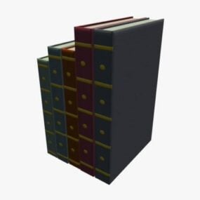 Modelo 3d de pilha de literatura de livros