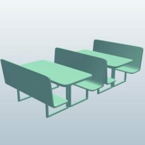 Modello 3d di mobili da tavolo per fastfood per ristorante