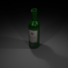 Glass Bottle Of Wine V1