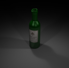 Glass Bottle Of Wine V1 3d model
