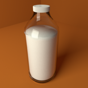 ガラス牛乳瓶3Dモデル