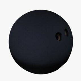 黒のボウリングボール3Dモデル