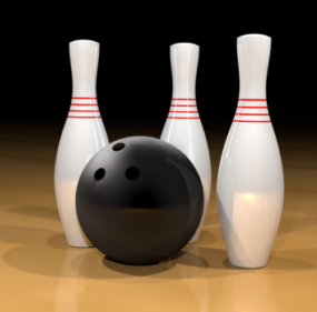 Bowling Ball And Pins 3d model
