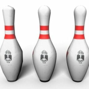 Modello 3d di tre birilli da bowling