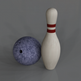 Bola Bowling Dengan Model Pin 3d