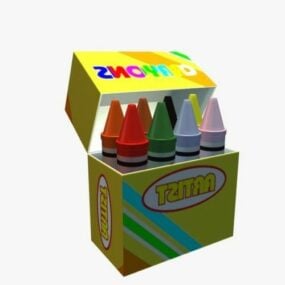 Box of Crayon 3d-modell