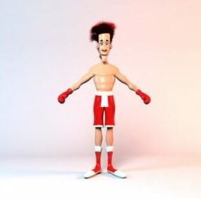 Boxer Cartoon Character 3d model