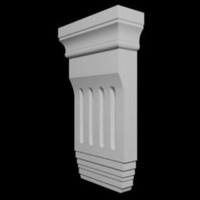 European Classic Column Head Decoration 3d model