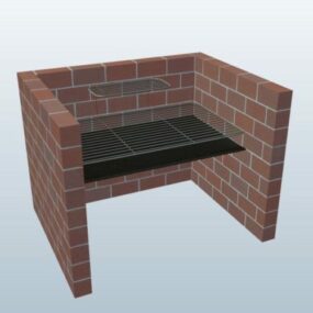 Outdoor Brick Bbq Grill 3D-malli