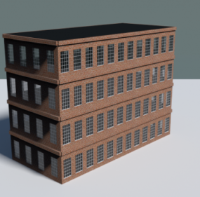 अपार्टमेंट ब्रिक बिल्डिंग 3डी मॉडल
