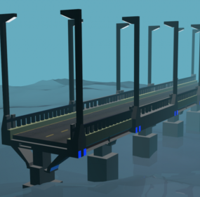 Model 3d Arsitektur Jembatan Bangunan