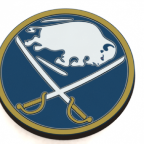 Modello 3d del logo di hockey su ghiaccio di Buffalo Sabres