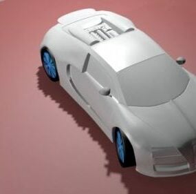 Lowpoly 3д модель концепта автомобиля Bugatti Veyron