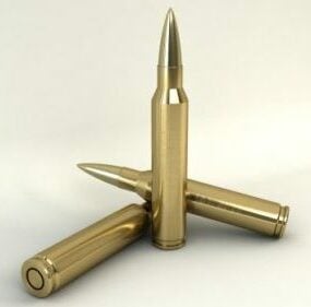 דגם 3D של Gun Brass Bullet