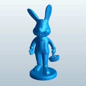 Figurina del cestino della tenuta del coniglietto modello 3d