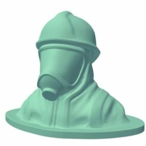マスク付きバスト消防士3Dモデル