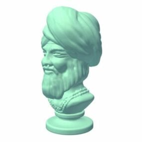 Modelo 3D do busto do homem indiano
