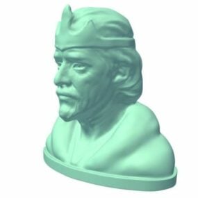 中世の王の胸像3Dモデル