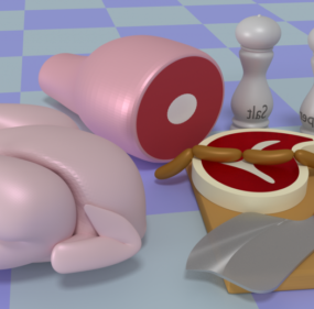 نموذج طعام الجزار للحوم ثلاثي الأبعاد