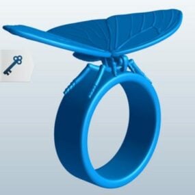 Modelo 3d de joias de anel de borboleta