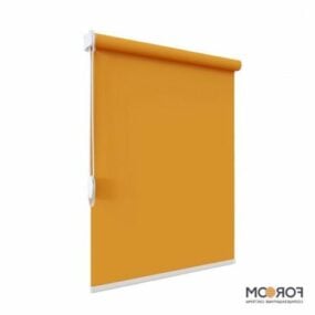 Yellow Rolled Curtains 3d model