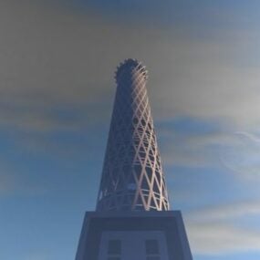 Modelo 3d del edificio de la torre de El Cairo