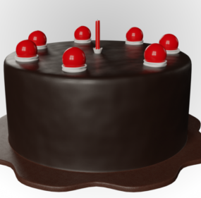 चॉकलेट केक V1 3डी मॉडल