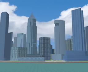 Stadtszene 3D-Modell