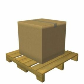 Pallet With Cardboard Box 3d model