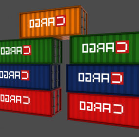 Cargo Container Stack דגם תלת מימד