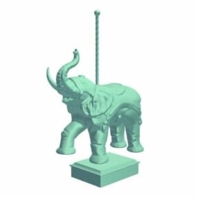동물 코끼리 테이블 입상 3d 모델